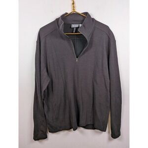 Ibex Merino Wool 1/4 Zip Pullover Men's XL Gray The Art of Wool Made in USA